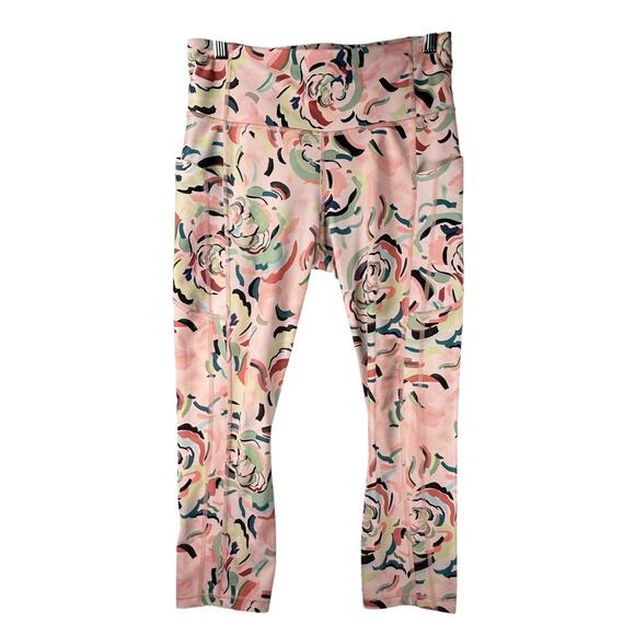Athleta Ultimate Stash II Capri Leggings WOMENS SIZE MEDIUM Floral Print 987260 - Picture 1 of 10